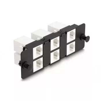 DeLOCK Keystone adaptera panelis 6 porti melns Flat RJ-45