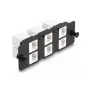 DeLOCK Keystone adaptera panelis 6 porti melns Flat RJ-45