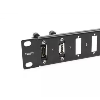 DeLOCK 19 collu panelis adapterim 16 portu melns Rack montāža 1U