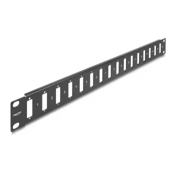DeLOCK 19 collu panelis adapterim 16 portu melns Rack montāža 1U