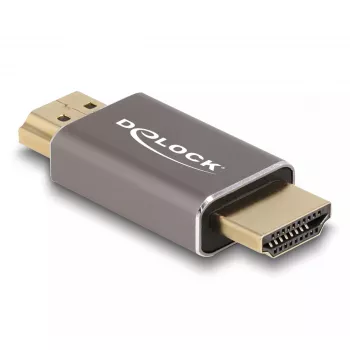 DeLOCK HDMI Adapter vīriešu-vīriešu 8K 60 Hz pelēks metāls
