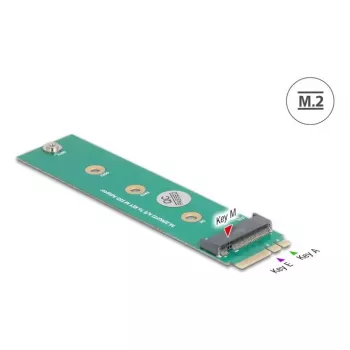 DeLOCK iekšējais M.2 adapteris 64343, vīrišķais M.2, zaļš