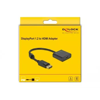Adapter DisplayPort 1.2 vīrišķais uz HDMI sievišķais 4K Active DeLOCK 63585