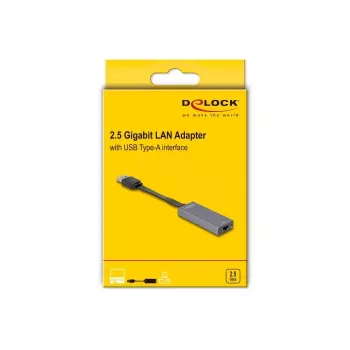 Delock 66247 adapter USB A uz RJ45, 0.09 m, pelēks