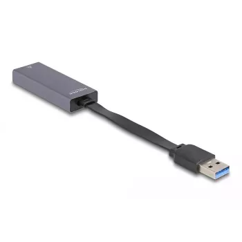 Delock 66247 adapter USB A uz RJ45, 0.09 m, pelēks