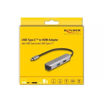 DeLOCK USB-C adapteris uz HDMI 4K 60 Hz USB-A USB-C PD 92 W