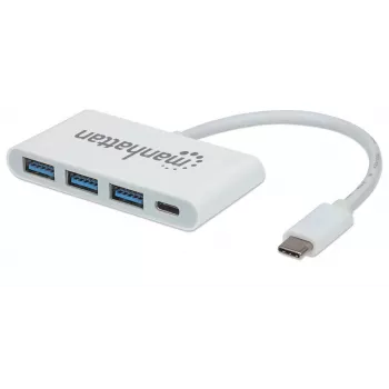 Manhattan USB-C centrmezgls, 4 porti: 3x USB-A + 1x USB-C, 5 Gbps (USB 3.2 Gen1), Power Delivery 60W