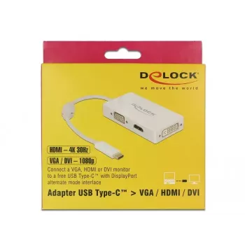 Video sadalītājs DeLOCK 63924 USB Type-C 3840x2160 60Hz Balts