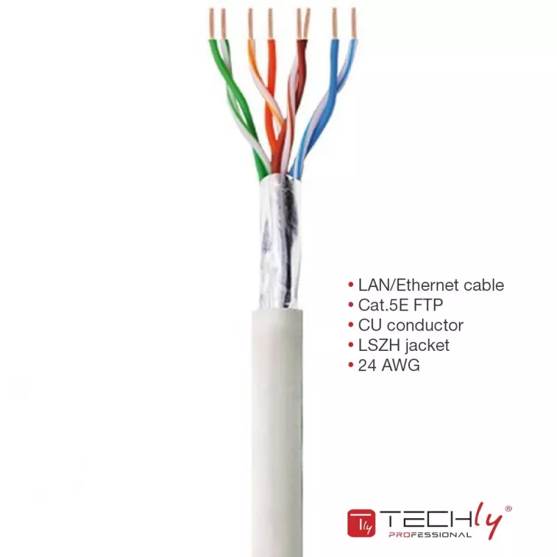 Techly ITP-C5F-305-RIS tīkla kabelis 305 m Cat5e F/UTP (FTP) Pelēks