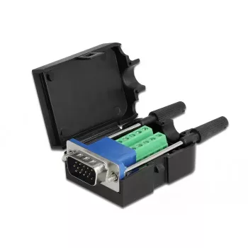 Vadu savienotājs DeLOCK 66258 VGA 15-pin uz 10-pin spaiļu bloku, melns