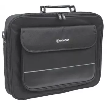 Manhattan Empire Laptop Soma 17,3 collu, Clamshell dizains, Piederumu kabata, Noņemama plecu siksna, Portatīvā datora maciņš, Melns, Trīs gadu garantija