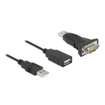 DeLOCK Adapter USB 2.0 Type-A uz RS-232 D-Sub 9 kontaktu vīrišķais 0,8 m Melns