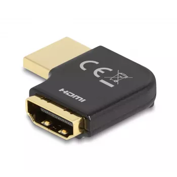 DeLOCK HDMI Adapter vīrietis-sieviete 90° leņķa 8K 60 Hz metāla korpuss