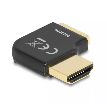 DeLOCK HDMI Adapter vīrietis-sieviete 90° leņķa 8K 60 Hz metāla korpuss