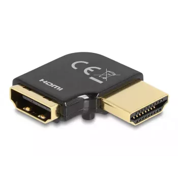 DeLOCK HDMI adapteris vīrišķais uz sievišķo 90° pa kreisi 8K 60 Hz metāla