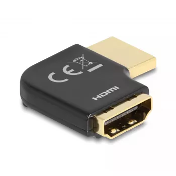 DeLOCK HDMI adapteris vīrišķais uz sievišķo 90° pa kreisi 8K 60 Hz metāla
