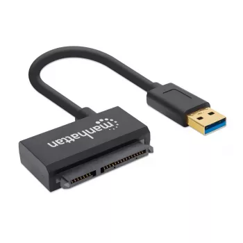Manhattan USB-A uz SATA 2.5 collu adaptera kabelis, 42cm, vīrietis-vīrietis, 5 Gbps (USB 3.2 Gen1 jeb USB 3.0), atbalsta 48-bitu LBA, SuperSpeed USB, trīs gadu garantija