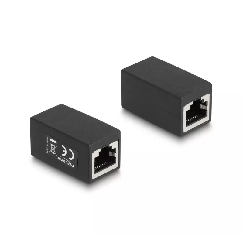 DeLOCK Adapter RJ45 ligzda – RJ45 ligzda Cat.6 melns
