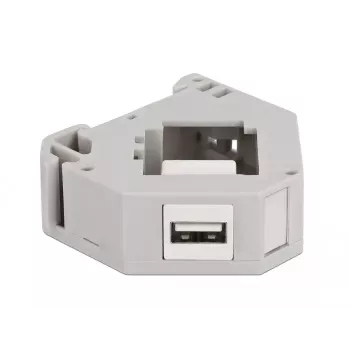 Keystone modulis DELOCK 87163 — USB A uz USB A, pelēks/balts, 60.1×59.4×21.6 mm