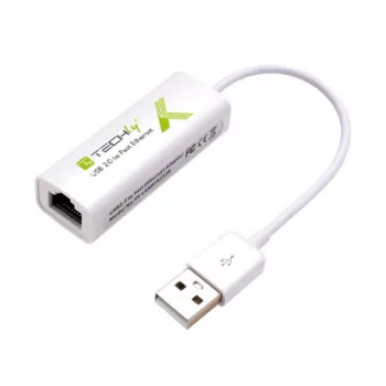 Techly USB2.0 uz Fast Ethernet 10/100 Mbps pārveidotājs, vadu, USB, Ethernet, 100 Mbit/s, Balts