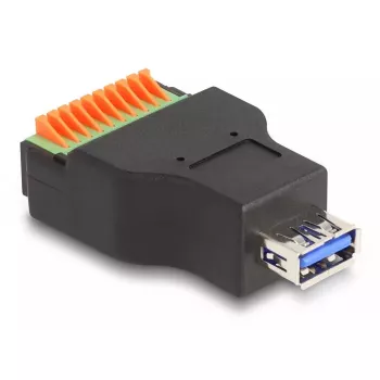 DeLOCK USB 3.2 Gen 1 Type-A sievišķais uz spaiļu bloku adapteris 10 pin