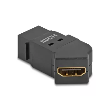 DeLOCK HDMI paneļa stiprinājuma adapteris sieva–sieva 45° leņķis 8K 60 Hz melns