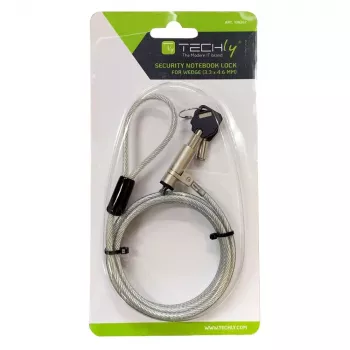 Techly Wedge-Lock drošības slēdzene klēpjdatoram ar trosi 1.8m