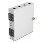 DELOCK sienas sadales kārba šķiedru optikai, 4× SC Simplex vai LC Duplex adapteriem, metāla korpuss, pelēka
