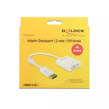 Video kabeļa adapteris DeLOCK 62600, DisplayPort–DVI-I, 0,2 m, balts