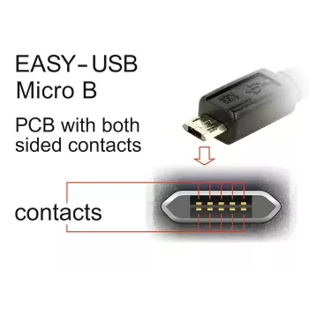 USB kabelis DeLOCK 83848 USB 2.0 1m USB A Micro-USB B Melns