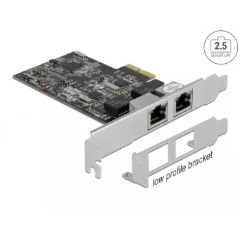 DeLOCK PCI Express x2 karte uz 2 x RJ45 2.5 Gigabit LAN RTL8125