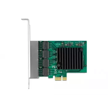 DeLOCK 89025 iekšējā tīkla karte, 4 porti, Gigabit Ethernet, PCI Express