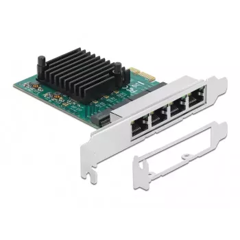 DeLOCK 89025 iekšējā tīkla karte, 4 porti, Gigabit Ethernet, PCI Express