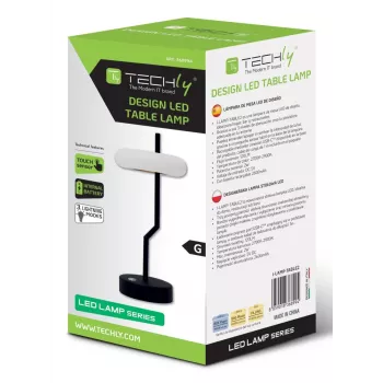 Techly I-LAMP-TABLE2 galda lampa 2 W LED Melna, Balta