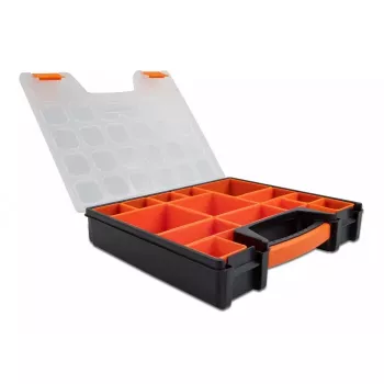 Uzglabāšanas kaste DeLOCK Šķirošanas kaste 14 nodalījumi 312x272x60mm oranža melna