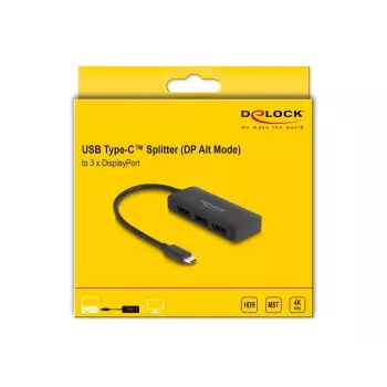 DeLOCK USB-C sadalītājs DP Alt režīms uz 3 x DisplayPort MST 4K 60 Hz