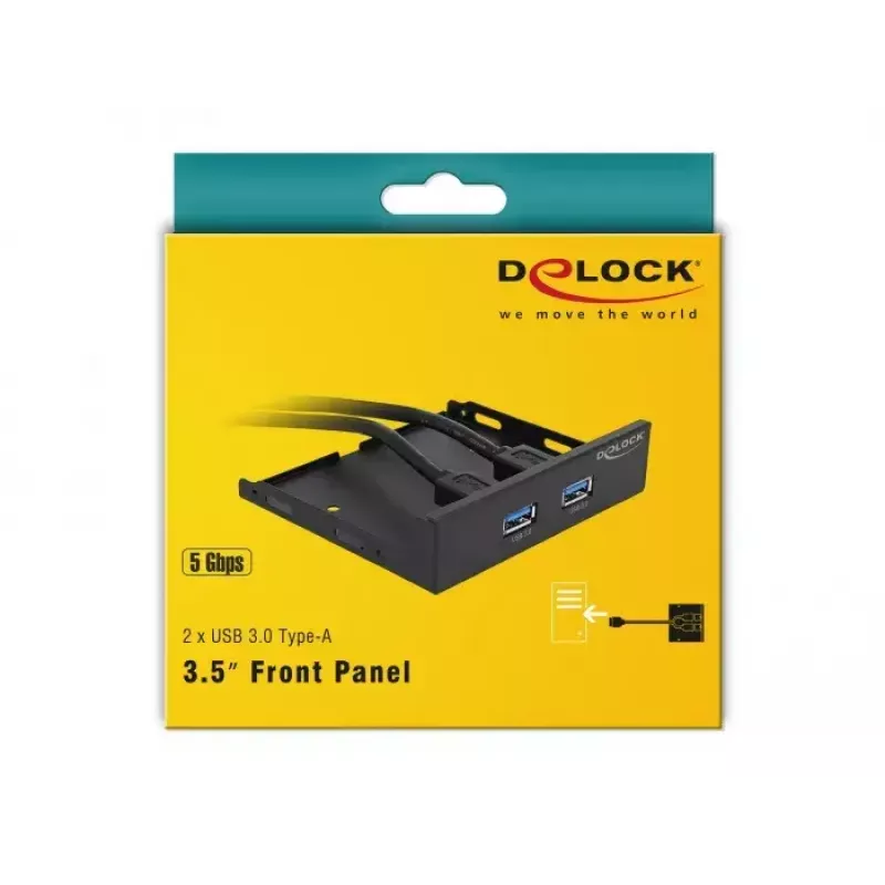 DeLOCK 63994 Melns 3.5 inch priekšējais panelis ar 2 USB 3.0 portiem