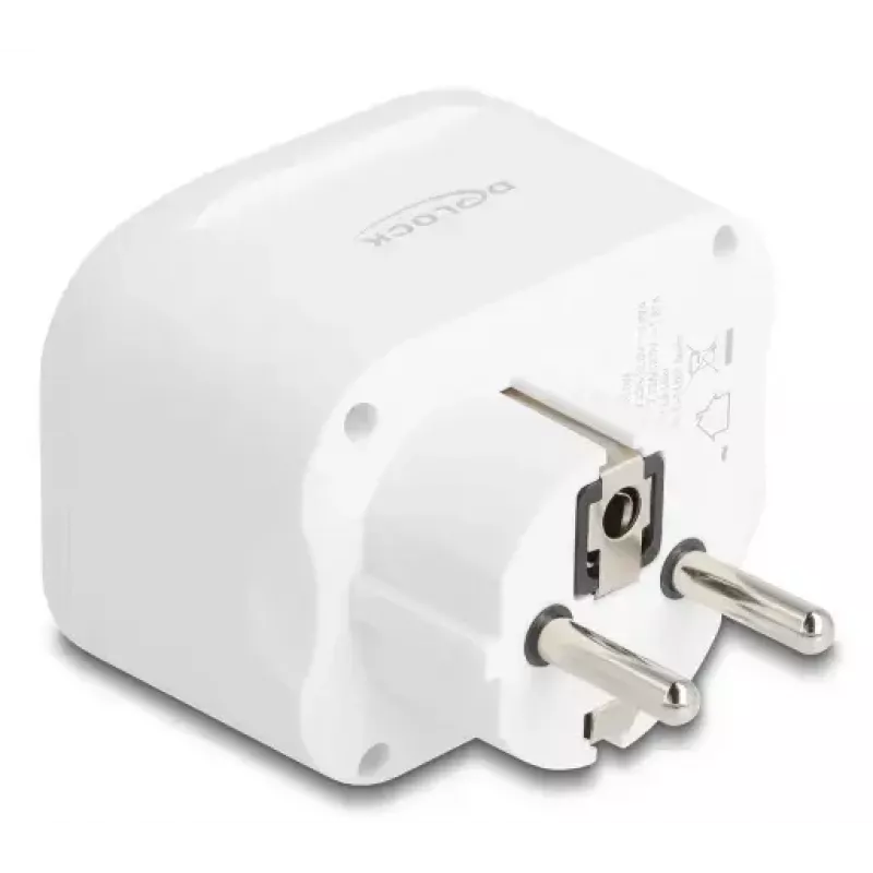 DeLOCK 11498 spraudkontakta adapteris Type E/F hibrīds Type F balts