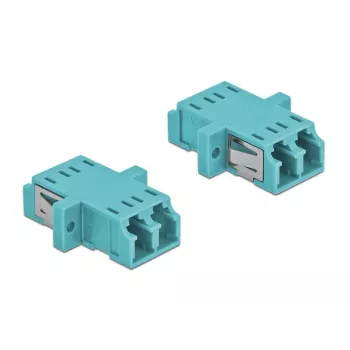 Šķiedras optikas adapteris DELOCK LC sievišķā–sievišķā OM3 duplekss (2 gab. iepakojums)