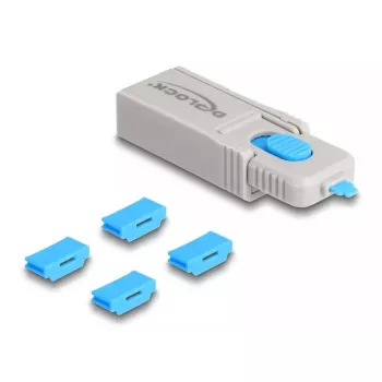DeLOCK HDMI portu bloķētāju komplekts 4 gab. + atbloķēšanas instruments HDMI ligzdām