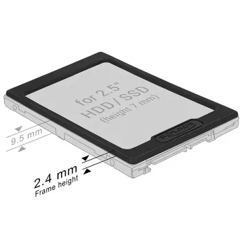 HDD/SSD rāmja adapteris Delock 18216 (7 mm uz 9,5 mm)
