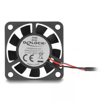 DELOCK datora korpusa ventilators 4 cm (40 x 40 x 10 mm), lodīšu gultnis, 0.18 m³/h, 5 V līdzstrāva, melns