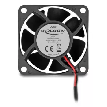 DELOCK 67289 Datora korpusa ventilators 6 cm, lodīšu gultnis, 0.71 m³/h, 5 V DC, Melns