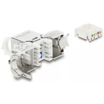 DELOCK Keystone modulis RJ45 ligzda uz LSA Cat.8.1 ekranēts ar fiksatoru un putekļu vāciņu