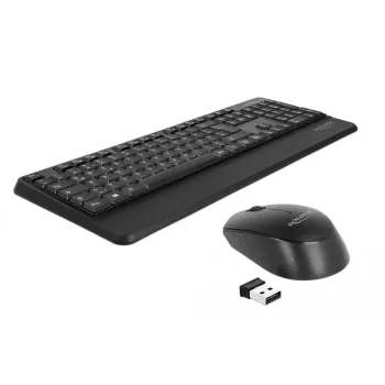Bezvadu tastatūras un peles komplekts DeLOCK 12674, RF, vācu QWERTZ, melns