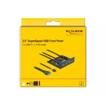 DeLOCK priekšējais panelis 3.5 collu USB 3.2 Gen 1 2 x USB Type-A HD-Audio