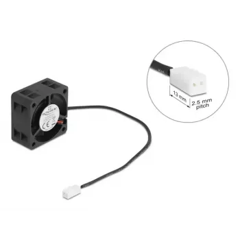 DELOCK 67287 aksiālais ventilators 4 cm, 5 V DC, lodīšu gultnis, 0.19 m³/h, melns
