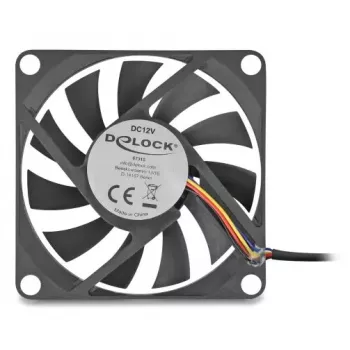 Datora korpusa ventilators DELOCK 67315 — 70 mm lodīšu gultnis, 0.42 m³/h, melns