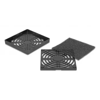 Ventilatora režģis DELOCK 67311, ABS, melns, 87×87 mm, montāžas attālums 71.5×71.5 mm