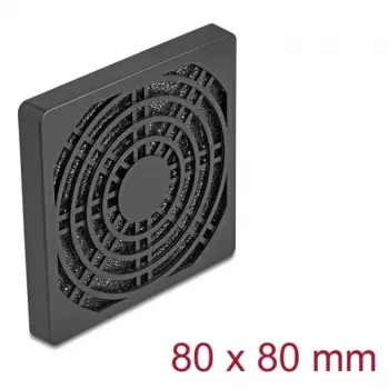 Ventilatora režģis DELOCK 67311, ABS, melns, 87×87 mm, montāžas attālums 71.5×71.5 mm